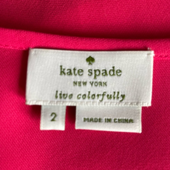 NWOT Kate Spade Log Sleeve Ruffle Blouse "Live Colourfully" / Size 2 - Picture 7 of 8